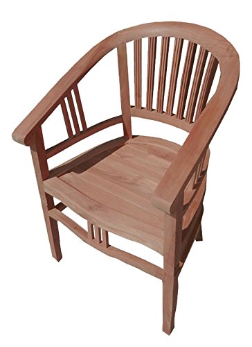 SAM® Teak-Holz Gartensessel Moreno, Stuhl mit Armlehnen aus Massivholz, für Balkon, Terrasse oder Garten