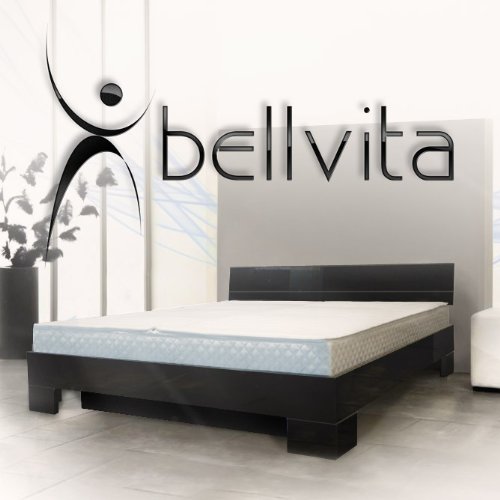 bellvita Wasserbett mit Hochglanz-Bettrahmen schwarz mit Aufbau, 200 cm x 220 cm