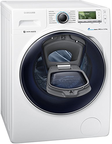 Samsung WW12K8402OW/EG Waschmaschine FL/A+++/141 kWh/Jahr/1400 UpM/12 kg/Add Wash/WiFi Smart Control/Super Speed Wash/Digital Inverter Motor/weiß
