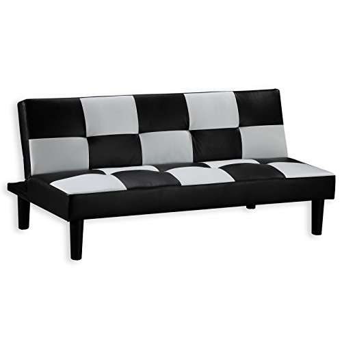 Schlafsofa 3-Sitzer ADINA, ausklappbar Liegefläche 170 x 96 cm, bequem gepolstert, in schwarz weiß gemustert