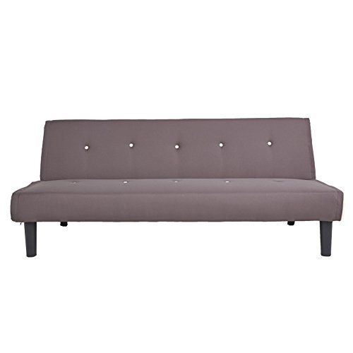 CARO-Möbel Schlafsofa Schlafcouch Sofa Couch RITA, Kunstlederbezug in grau/beige, 3-Sitzer