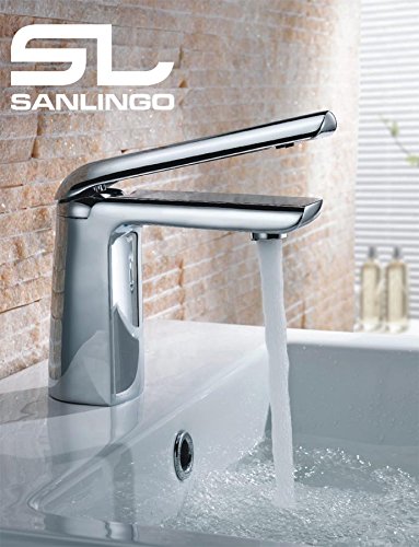 Serie MIRO Waschtisch Einhebel Armatur Design Bad Waschbecken Wasserhahn Chrom Sanlingo