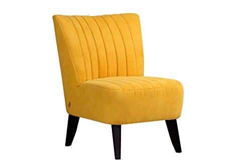 Sessel Design AVA 60iger Jahre gelb Füße Holz Polstersessel Einzelsessel