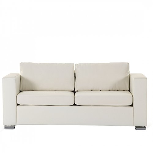 Beliani 3-Sitzer Sofa Leder beige HELSINKI