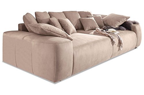 Sofa Couch Nova Via Bigsofa Glamour - Creme mit Boxspring