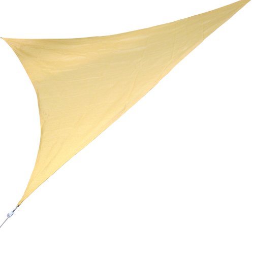 Jago Sonnensegel Dreieck mit UV Schutz inkl. 3 Befestigungs-Seile, reißfest, 3,6x3,6x3,6m, beige