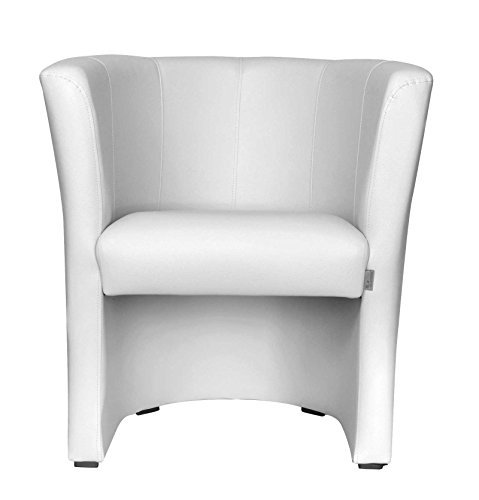 TOP Sessel Clubsessel Loungesessel Cocktailsessel Kunstleder Weiss W042 31