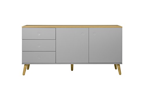 Tenzo 1675-612 Dot Designer Sideboard Holz, grau / eiche, 43 x 162 x 79 cm