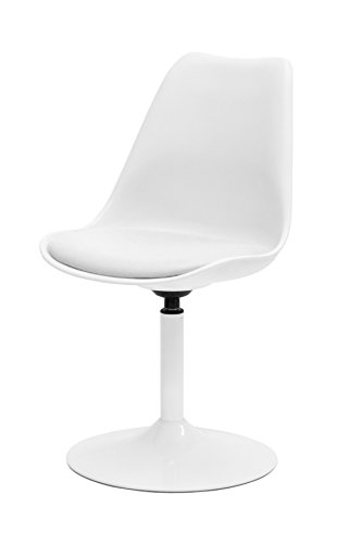 tenzo 3303-401 Tequila Designer Esszimmerstuhl Viva, Kunststoffschale mit Sitzkissen in Lederoptik, 83 x 49 x 53 cm, weiß