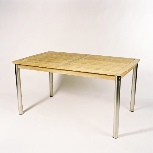 Tisch, rechteckig Teak / Edelstahl L/B/H 150x90x75 cm