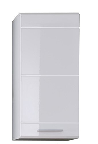 Trendteam Badezimmer Hängeschrank Wandschrank Mezzo, 37 x 77 x 23 cm in Weiß Hochglanz mit viel Stauraum