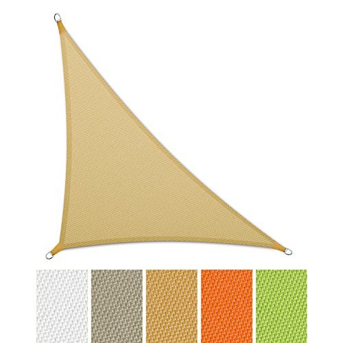 casa pura Sonnensegel Wasserabweisend imprägniert | Dreieck | Testnote 1.4 | UV Schutz | Verschiedene Farben und Größen (Sandfarben, 3,6 x 3,6 x 5,1 m)