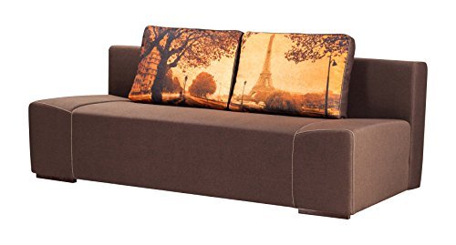 mein Sofa NE-005 3 Sitzer, Schlafsofa Liegefläche, 200 x 140 cm, Federkern, braun