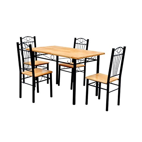 vidaXL Esszimmer Essgruppe Esstisch mit 4 Stühlen Esszimmergarnitur Tisch Gruppe