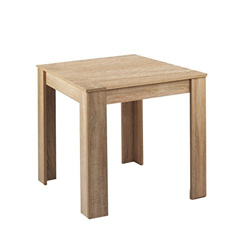 CAVADORE 90706 Tisch Nick/Kleiner, praktischer Küchentisch 80 x 80 cm aus Melamin Sonoma Eiche/Esstisch in Hellbraun Ton/Resistent Gegen Schmutz/80 x 80 x 75 cm (L x B x H)