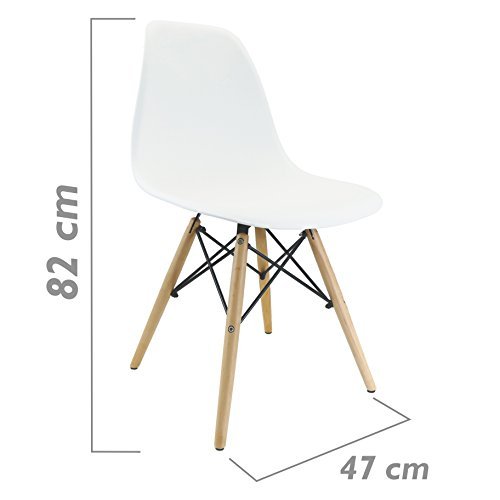 Cablematic ke07-vces Stuhl inspiriert von Eiffelturm Buche, elfenbeinfarben