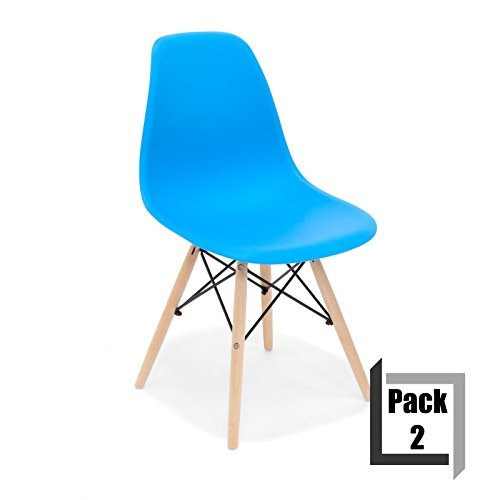 Pack von 2 Stühle Tower Wood PP Replica Eames, Qualität und-Holz Buche