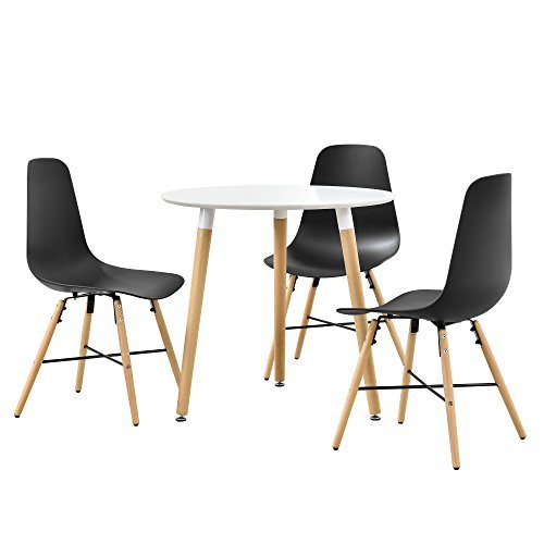 Esstisch mit 3 Design-Stühlen