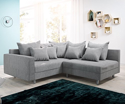 Couch Clovis modular - Ecksofa, Sofa, Wohnlandschaft & Modulsofa (Grau, Ecksofa Links mit Armlehne)