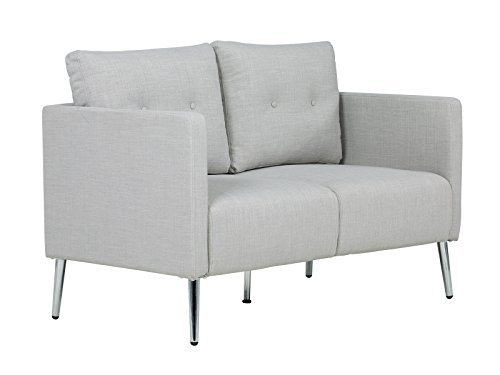 massivum Sofa Melrose 2Sitzer Stoff hellgrau Couch Polstermöbel Wohnmöbel Sitzmöbel