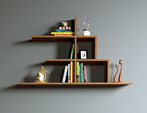 Homidea STEP Wandregal - Bücherregal - Hängeregal - Dekoregal für Wohnzimmer in modernem Design
