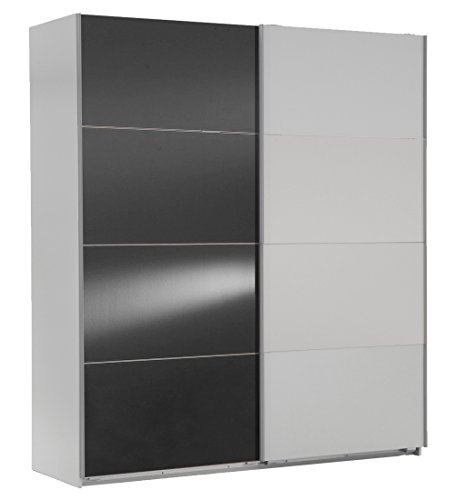 Wimex Kleiderschrank/ Schwebetürenschrank Easy A Plus, (B/H/T) 135 x 210 x 65 cm, Weiß/ Absetzung Glas Grau