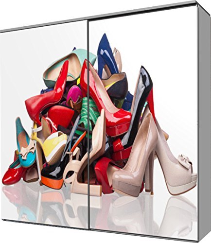 fashion-cube maxi Schwebetürenschrank, Frontdesign "Highheels Schuhe", Maße ca. 212 x 208 x 65 cm