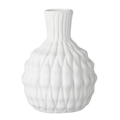 Bloomingville Vase, Heavy Structure, White Ceramic 12x16cm