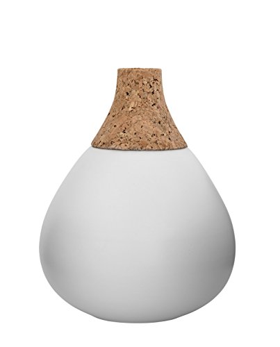Bloomingville Vase, Matte White/Nature mit Kork Ø18xH22,5 cm
