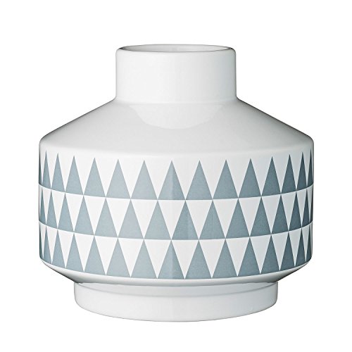 Bloomingville Vase Triangle, weiß/grau (Ø 20 x 19cm)