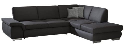 Cavadore Ecksofa Vogues mit Ottomane rechts / Modernes Designer Sofa in L-Form / Größe: 275 x 81 x 215 cm (BxHxT) / Mikrofaser-Bezug: Dunkelgrau (anthrazit)