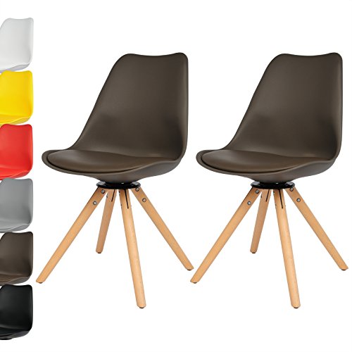 WOLTU 2 x Esszimmerstühle 2er Set drehbare Esszimmerstühle Design Stuhl Küchenstuhl Holz Neu Design BH57br-2-a Braun