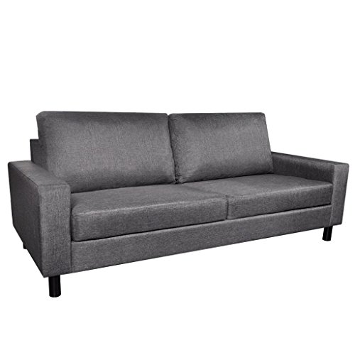 vidaXL 3er Sofa Stoffsofa 3-Sitzer Polstersofa Loungesofa Dreisitzer Couch Sitzmöbel