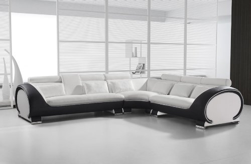 SAM® Ecksofa 303 x 266 cm, weiß weiß schwarz links, Polsterecke designed by RIcardo Paolo, Wohnzimmer Couch Sofa [53261625]