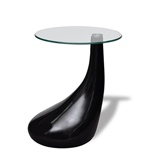 vidaXL Design Couchtisch LOUNGE TEAR schwarz Beistelltisch Glas Tisch Glastisch 1