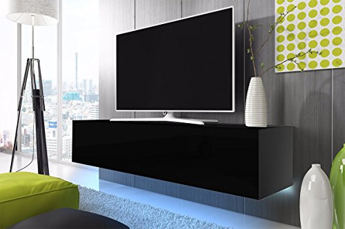 TV Schrank Lowboard Hängeboard SIMPLE mit LED Blau