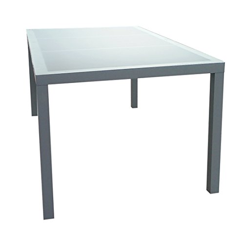 Gartenfreude 2700-1013 Aluminium Tisch mit Glasplatte, 160 x 90 x 72 cm