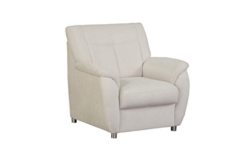 Cavadore Sessel Sunuma mit Federkern / Moderner Polstersessel passend zum Sofa Sunuma / Größe: 95 x 91 x 90 cm (BxHxT) / Farbe: Creme (beige)