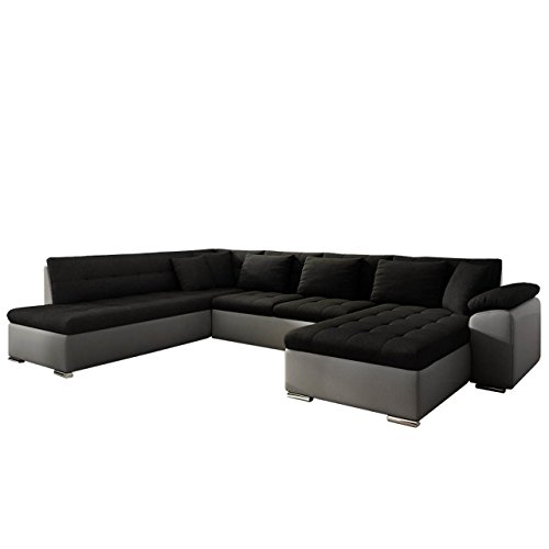 Mirjan24  Eckcouch Ecksofa Niko Bis! Design Sofa Couch! mit Schlaffunktion und Bettkasten! U-Sofa Große Farbauswahl! Wohnlandschaft vom Hersteller (Ecksofa Rechts, Soft 029 + Casablanca 2316)
