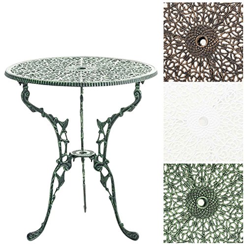 CLP Tisch DIVARI, Gartentisch rund Durchmesser Ø 60 cm, Höhe 66 cm, handgefertigt, Balkontisch, robust und witterungsbeständig