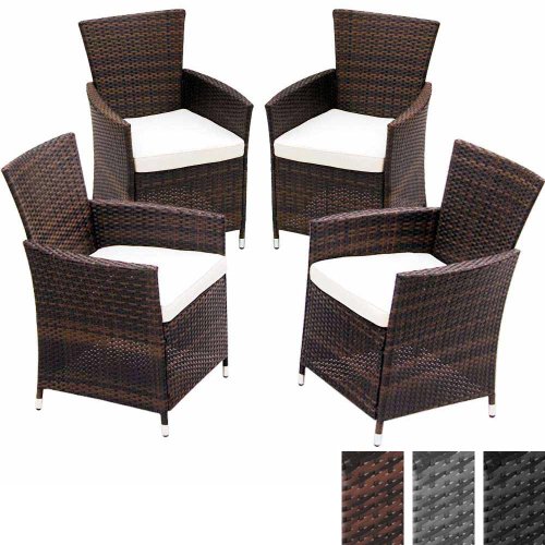 Miadomodo Polyrattan Gartenmöbel Rattanmöbel Stühle inkl. Sitzkissen in 2er-Set und 4er-Set in der Farbe nach Ihrer Wahl