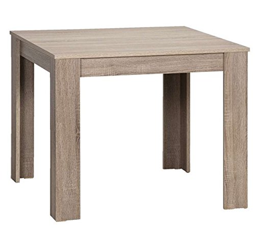 Cavadore Tisch Nick/Moderner Esstisch, gefertigt aus Melamin Eiche sägerau Trüffel/Resistent gegen Schmutz