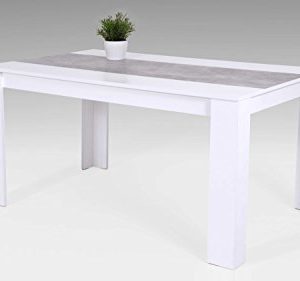 Küchentisch Esstisch Lilo Tisch Esszimmertisch weiß Betonoptik 140x80 cm