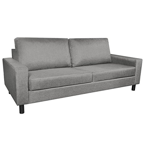 vidaXL Stoffsofa 3-Sitzer Polstersofa Lounge Couch Sitzmöbel Dunkelgrau/Hellgrau