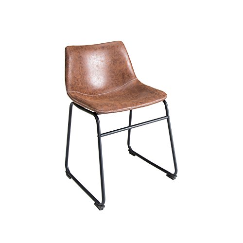 Invicta Interior Design Stuhl Django Vintage Braun mit Eisengestell Esszimmer Esszimmerstuhl Küchenstuhl