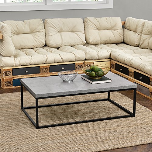 [en.casa]® Couch-Tisch Design MDF Metall Gestell Beistelltisch Wohnzimmer