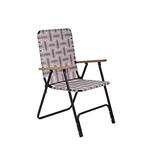 #0618 Campingstuhl Klappsessel im Retro-Look leicht und kompakt mit Polyester-Bezug rot, grau • Klappstuhl Faltstuhl Gartenstuhl Stuhl Outdoor Sitz