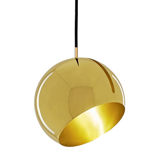 Cozyle Nordic Kreative Persönlichkeit Metallkugel Hängende Pendelleuchte Lampenschirm Gold OneSize
