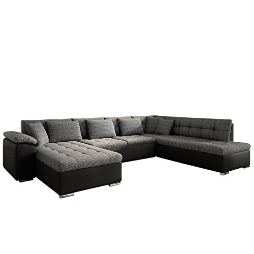 Eckcouch Ecksofa Niko Bis! Design Sofa Couch! mit Schlaffunktion und Bettkasten! U-Sofa Große Farbauswahl! Wohnlandschaft vom Hersteller (Ecksofa Links, Soft 011 + Majorka 03)