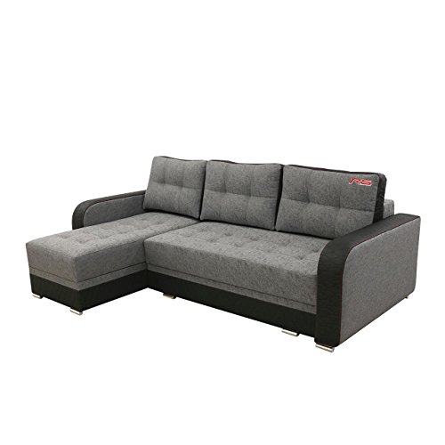 Ecksofa Merano RS, Eckcouch Sofa mit Bettkasten und Schlaffunktion! L-Form Couch, Ottomane Universal, Schlafsofa vom Hersteller (Lotus 14 + Madryt Honey 1100)
